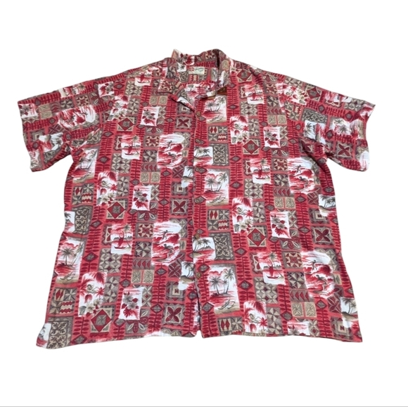 Hilo Hattie Other - Vintage Hilo Hattie Hawaiian Original Shirt Red Brown White 5XL Retro Aloha